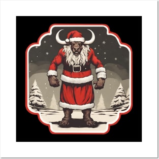 Minotaur Santa Claus Posters and Art